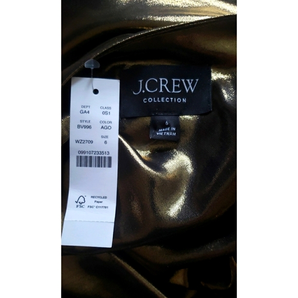 J.Crew Gwyneth slip dress in gold lamé - Picture 9 of 12